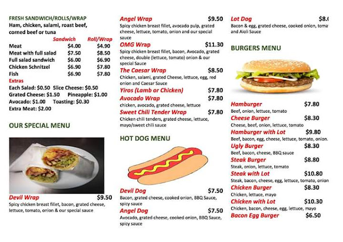 an image of ejs cafe menu